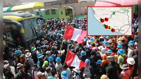 Bloqueo de la Panamericana Sur: mapa de todas las carreteras restringidas por Paro de Mineros, vía Sutran