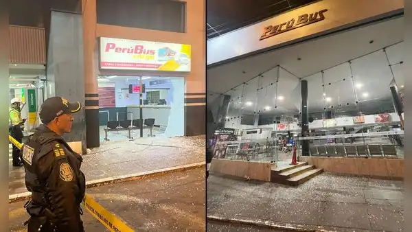 Lanzan explosivo a empresa Perú Bus en La Victoria: 5 personas resultan heridas