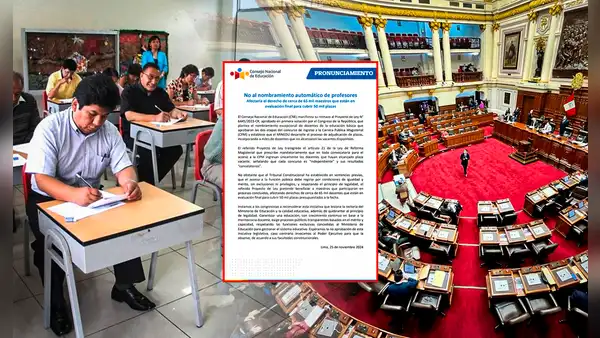 Consejo Nacional de Educación rechaza nombramiento docente excepcional impulsado por el Congreso: "Viola la normativa (reforma magisterial)"