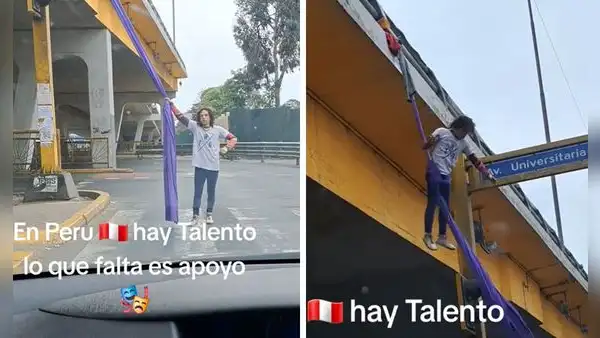 Artista callejero sorprende con acrobacias en exteriores de la UNMSM: “Perú tiene talento”