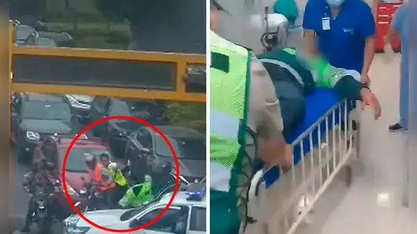 Balacera en San Borja: cámara registra el preciso momento en que disparan a policía en la av. Aviación