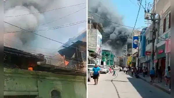 Fuerte incendio en Piura: llamas consumen casona que afecta sede del Poder Judicial en Sullana
