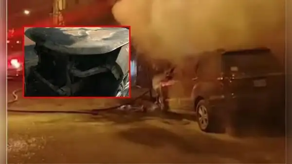 Extorsionadores incendian camioneta de colectivero en Surquillo: exigen S/10.000 a colegas de Av. México