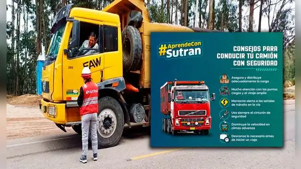 ¿Transportas mercadería por carretera? Sutrán da estos consejos para conducir tu camión con seguridad