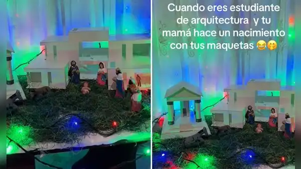 Madre usó maquetas de arquitectura para decorar su nacimiento y es furor en redes: “Residencial Nazaret”
