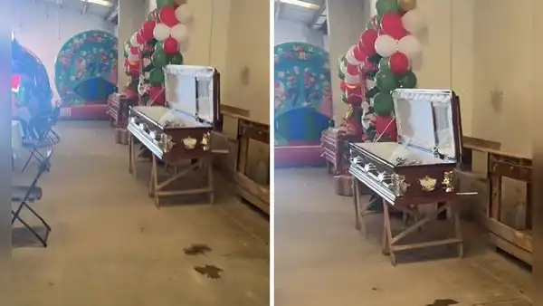 Usan ataúd como hielera en fiesta navideña y usuarios reaccionan: “Se pasaron de fríos”