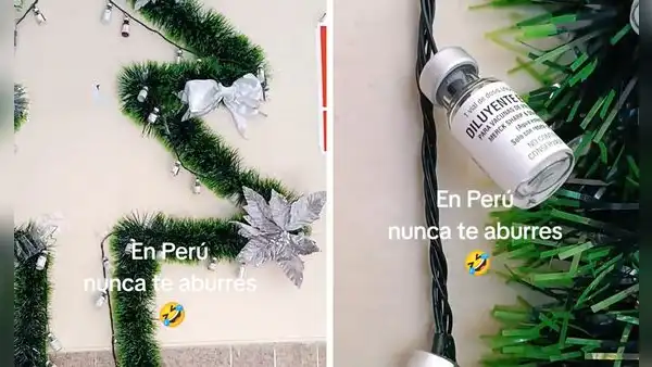 Centro de salud realiza decoración navideña con ampollas y usuarios dicen: “Creatividad peruana”