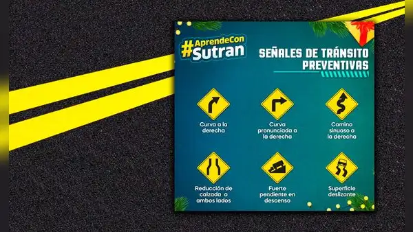 ¿Cuáles son las señales preventivas para conducir con precaución en Perú? 