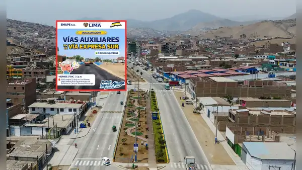Inauguración de obra en la Vía Expresa Sur: entrega de vías auxiliares que conectara Carabayllo y SJM