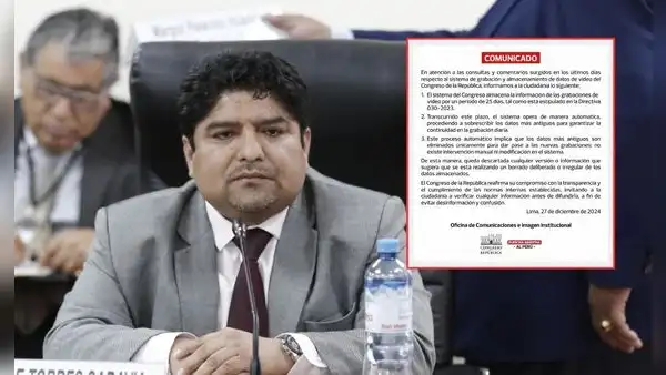 Congreso se excusa en su poca capacidad de almacenamiento de videos de vigilancia para no entregar grabaciones en caso Torres Saravia