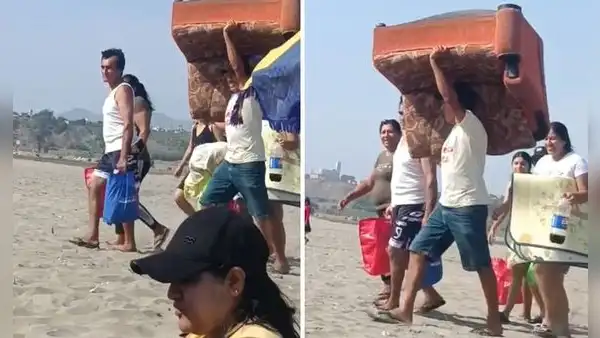 Familia peruana llevó su sofá a playa en Lima y usuarios bromean: “Los Gonzales”
