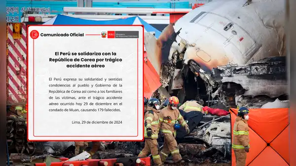 Cancillería expresó condolencias a Corea del Sur tras accidente aéreo que dejó 179 fallecidos