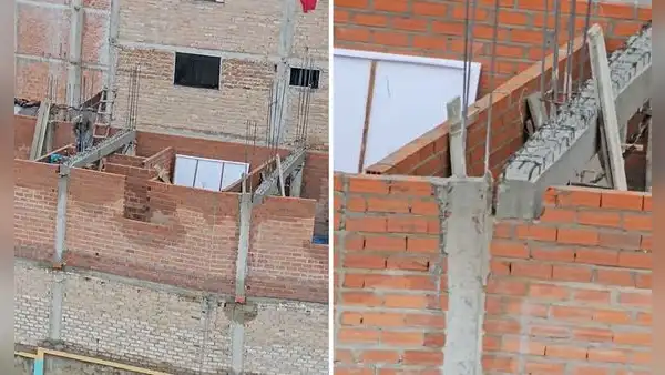 Obreros peruanos sorprenden con insólita instalación de columna: “Toca volver a construir”