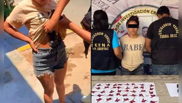 Capturan a 'Barbie' con un arma de fuego y stickers extorsivos de bandas criminales en Trujillo