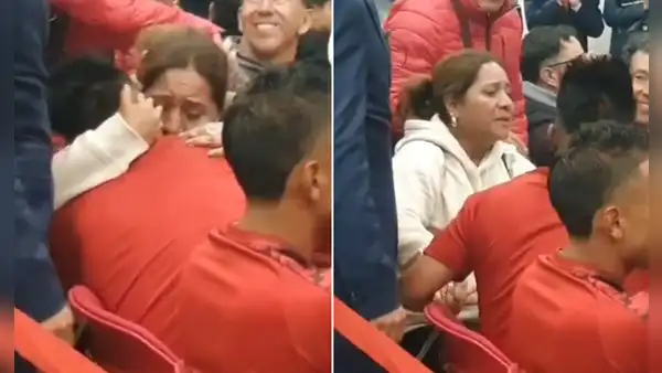 Madre de Christian Cueva se quiebra al reencontrarse con su hijo en presentación de camiseta de Cienciano