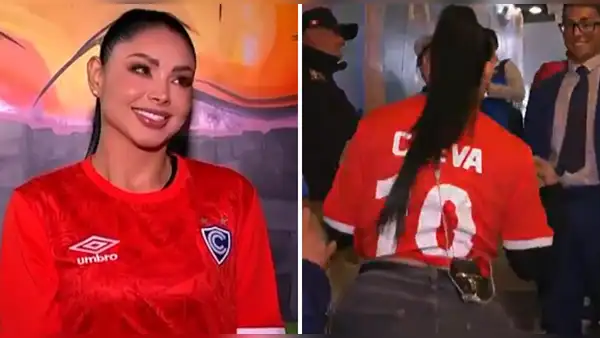 Pamela Franco sorprende al lucir camiseta de Christian Cueva en 'Noche del Rojo Imperial' de Cienciano: "Siempre arriba"