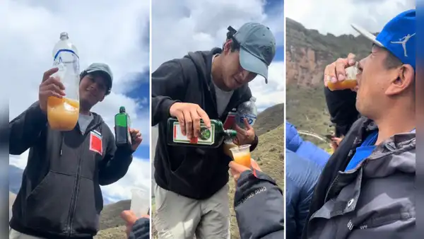 Joven mezcla jager con chicha de jora y se vuelve viral en redes: "Con eso ves a Manco Cápac"