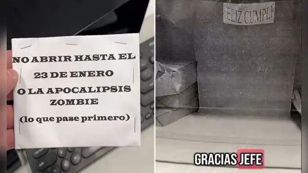 Su jefe recrea una escena digna de 'The Office' y su regalo de cumpleaños es viral