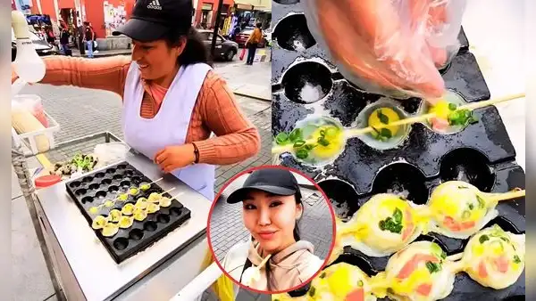 Asiática se sorprende al ver cómo preparan anticucho de huevos de codorniz en Perú y en redes dicen: “Es muy ingenioso”