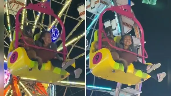 Mujer disfrutó de juego mecánico junto a su perro y emotiva escena es viral: “Va superfeliz”
