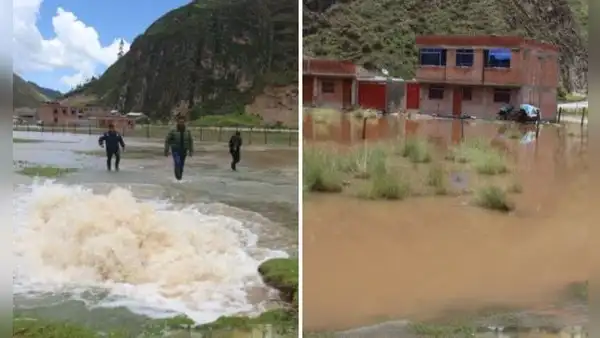 Estadio de futbol en Pasco queda inundado tras intensas lluvias y aumento de caudal en la sierra