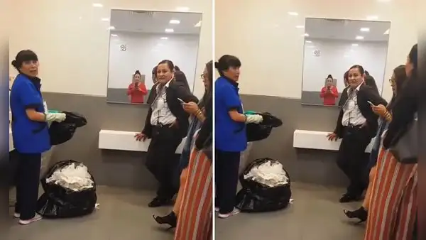 Trabajadora de limpieza es obligada a revisar basura de baño tras reclamo de clienta: caso genera indignación