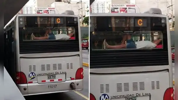 Pasajero peruano durmió en la parte trasera del Metropolitano y encargados resaltan: “¡No es zona VIP!”