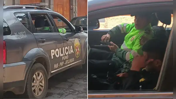 Policías usan patrullero como taxi para recoger a su colega de hotel fuera de su jurisdicción en Puno