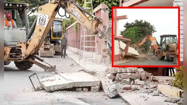 Vía Expresa Sur: concluyen demoliciones al 100% con la intervención parcial de la parroquia San Roque