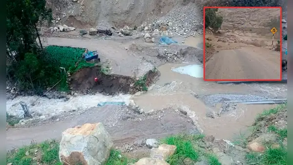 Huancavelica: comunidades quedan aisladas tras derrumbe de puente por aumento del río Chipihuaico