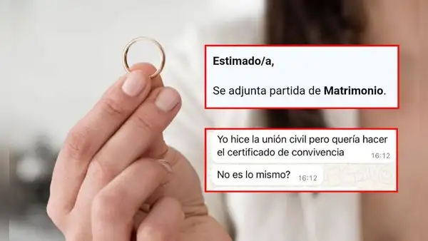 Quiso tramitar un certificado de convivencia, pero terminó con un acta de matrimonio: "Me casé por error"