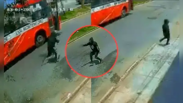 Extorsionadores atacan bus de ‘La 57’ lleno de pasajeros en San Juan de Lurigancho: cámaras captaron atentado