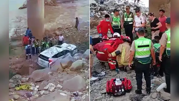 Chofer cae de puente al intentar escapar de delincuentes en Carabayllo: auto terminó en la ribera del río Chillón