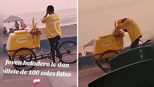 Heladero peruano rompió en llanto al descubrir que le dieron billete de S/100 falso: usuarios lo apoyaron por Yape