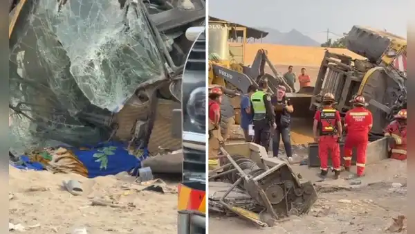 Fatal accidente en Huaral: conductor de maquinaria pesada pierde la vida tras volcar su vehículo en un descampado
