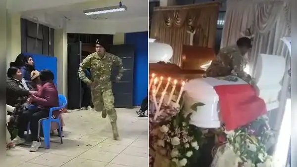 "Fuiste padre y madre": la emotiva despedida de un soldado peruano en el funeral de su mamá