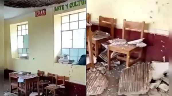 Techo de aula colapsa en plena clase y escolares quedaron heridos en Ayacucho