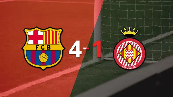 Resumen: Girona cayó ante Barcelona con dos goles de Robert Lewandowski