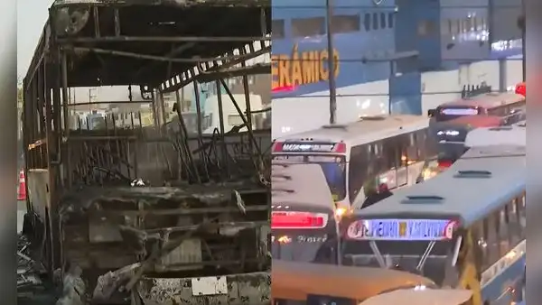 Vehículos varados por "varios minutos": intenso tráfico en Panamericana Norte luego de que bus se incendiara en SMP