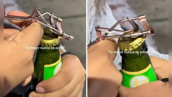 Peruana usa rizador de pestañas para abrir una cerveza y usuarios cuestionan: “¿Para eso servía?”