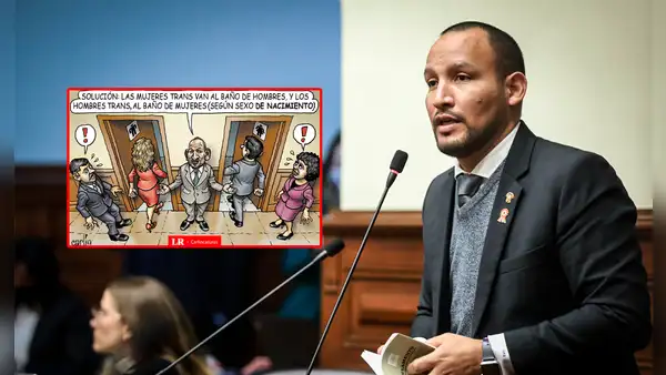 Los baños del Congreso: la Carlincatura de hoy muestra a Alejandro Muñante ignorando los derechos de las personas trans