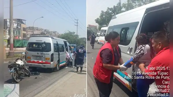 Accidente en Carabayllo: conductora herida luego de que su moto embistiera una combi