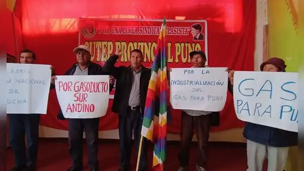 Puno: gremios rechazan regasificadoras e insisten por culminación del Gasoducto del Sur