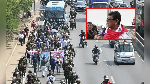 Empresa Etuchisa 'El Chino' inicia marcha desde Puente Piedra hacia el centro de Lima: "Familias tienen miedo que no regresen"