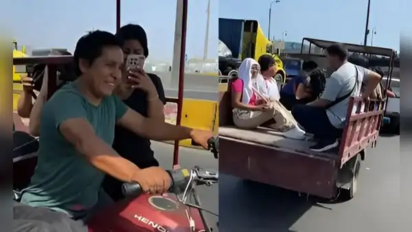 Paro de transportistas: diversas personas se desplazan en motocarga por falta de buses en la av. Acho