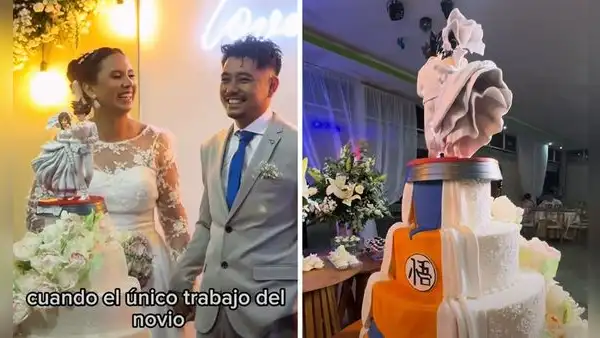 Novio eligió la torta para la boda y sorprende al pedir con temática de Goku: “Son gustos”