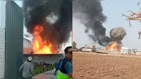 Incendio en Lurín: se registra tres heridos tras explosión en almacén en plena Panamericana Sur