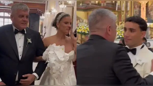 Said Palao rompe en llanto al ver a Alejandra Baigorria vestida de novia en su boda
