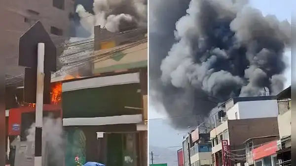 Incendio de gran magnitud en San Juan de Lurigancho consume un taller y deja un herido: bomberos atienden la emergencia