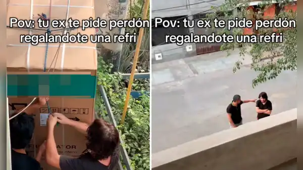 Ex pareja le regala un refrigerador para pedirle perdón y usuarios de TikTok estallan: "Y yo disculpando de a gratis"